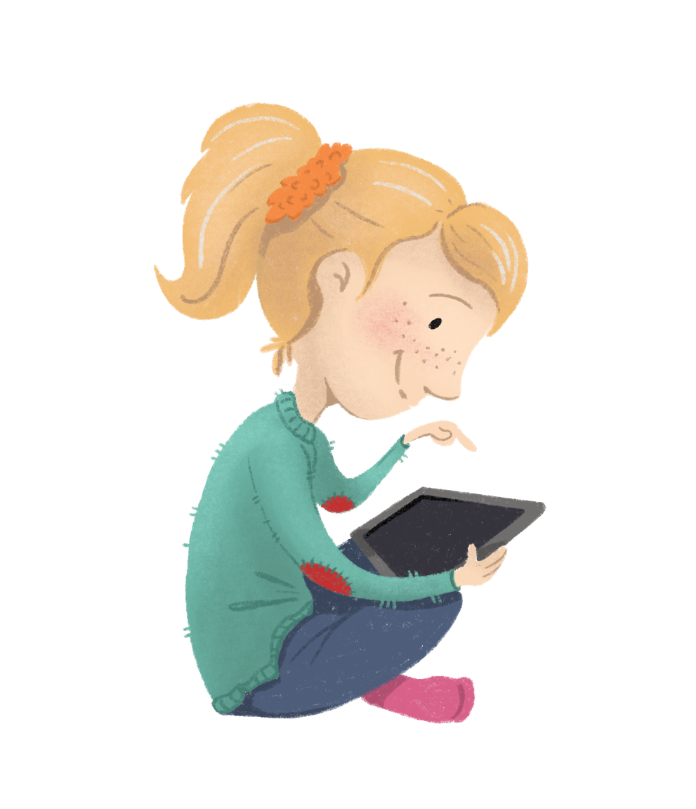 Kind mit Tablet